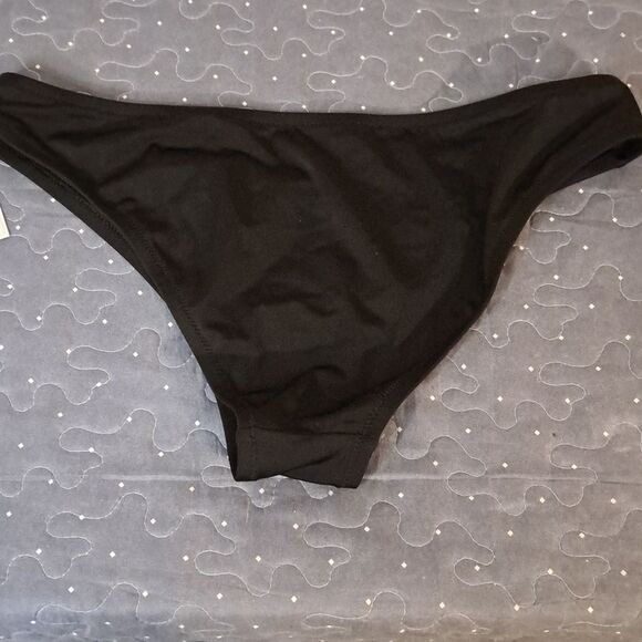 Shade & Shore Black Women's low coverage cheeky swim bottoms size large NWT - Picture 5 of 5